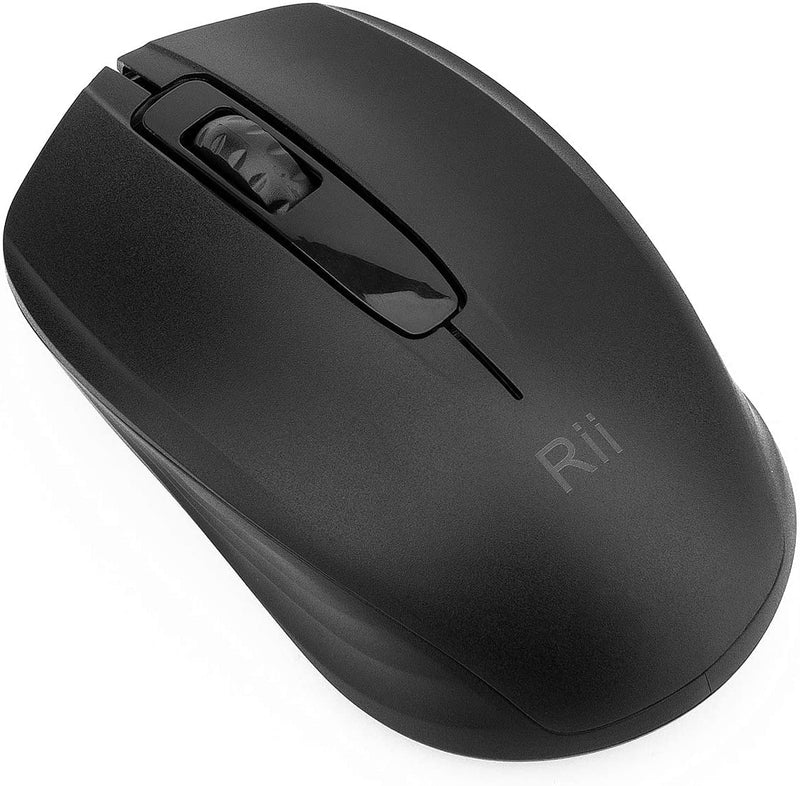Rii Wireless Mouse 1000 DPI for PC, Laptop, Windows,Office Included Wireless USB dongle (Black) Black