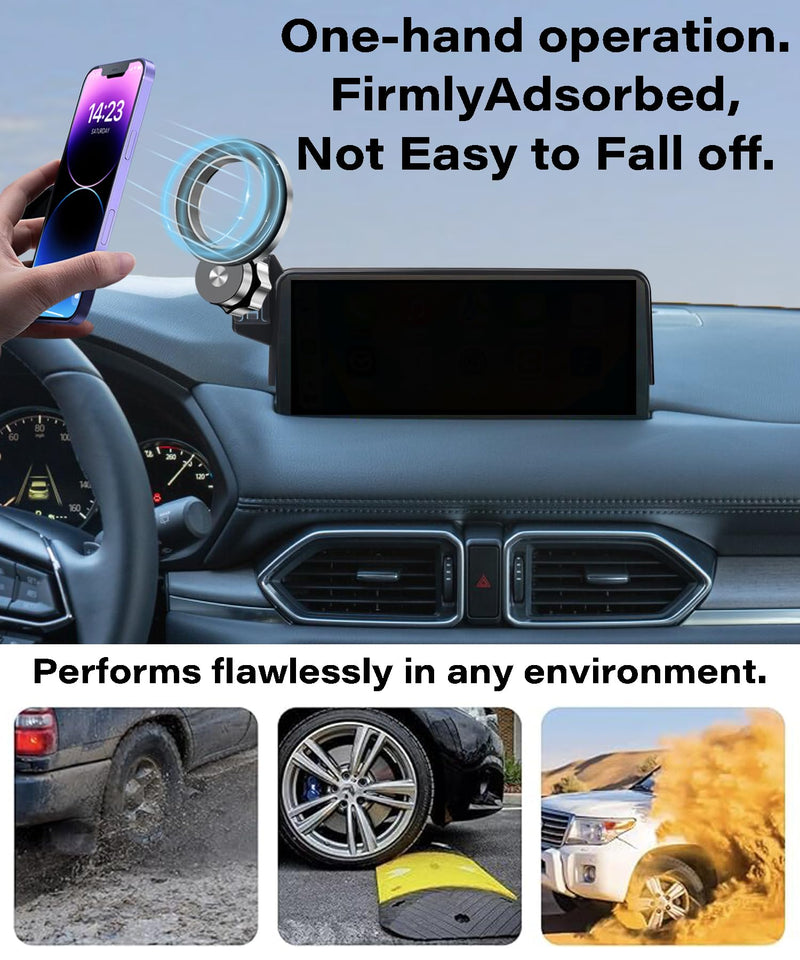 Car Phone Holder for 2021 2022 2023 2024 2025 Mazda CX-5 Accessories | 10.25-inch Screen Clip-On MagSafe Strong Magnets Cell Phone Mount, 360° Rotatable Hands-Free Holder, Not Block Air Vents fit for 2021-2025 Mazda CX5 (10.25 Inch)