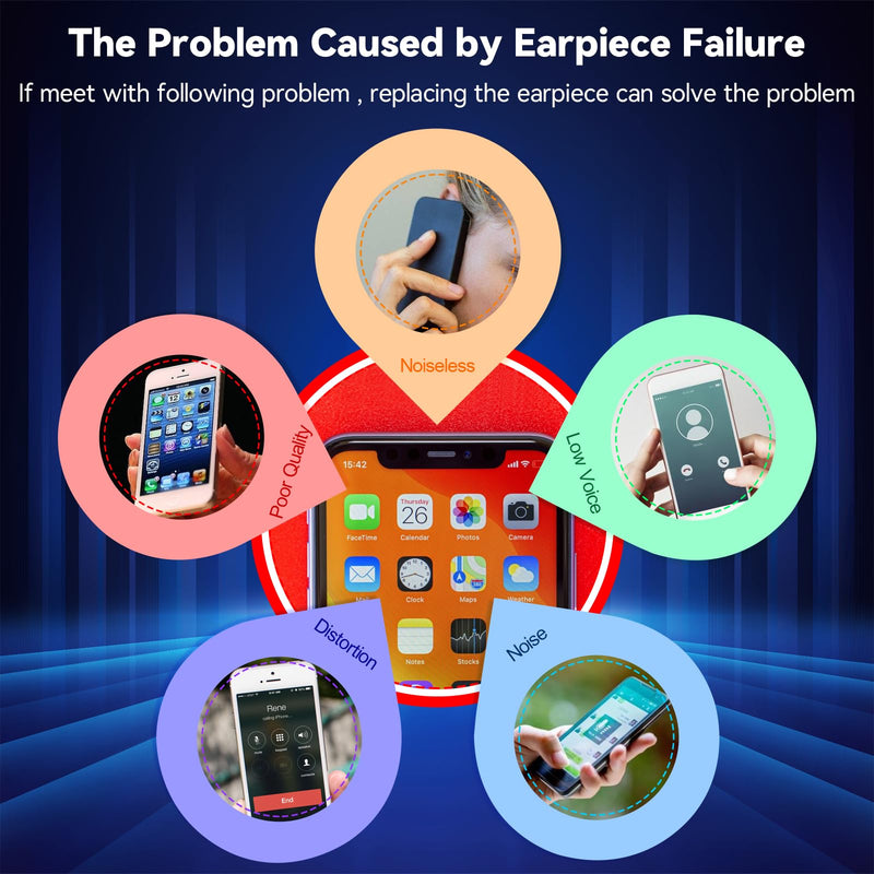 Earpiece Speaker for iPhone 12 Pro Max Ear Speaker Replacement for iPhone 12 Pro Max Speaker Replacement Light Proximity Sensor Flex Cable Earphone Speaker Assembly with Tools Black-12 Pro Max