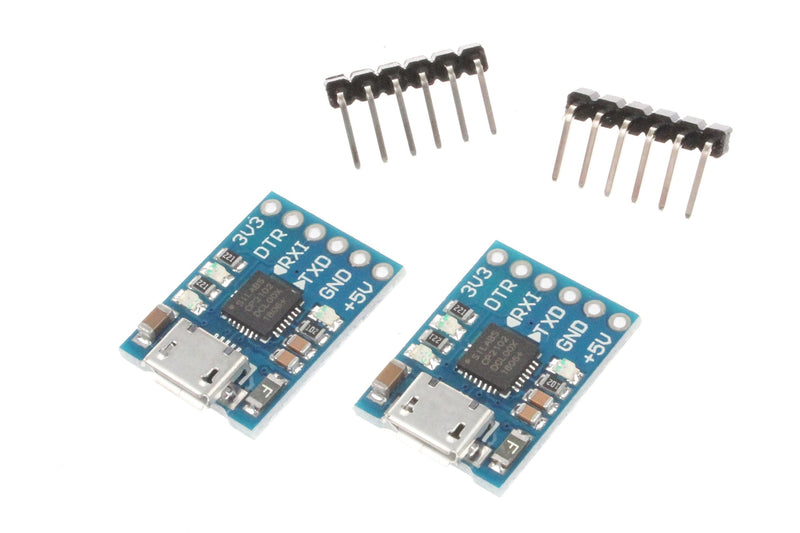 NOYITO CP2102 Micro USB to TTL Serial Module UART 6 Pin Serial Converter STC Downloader (Pack of 2)