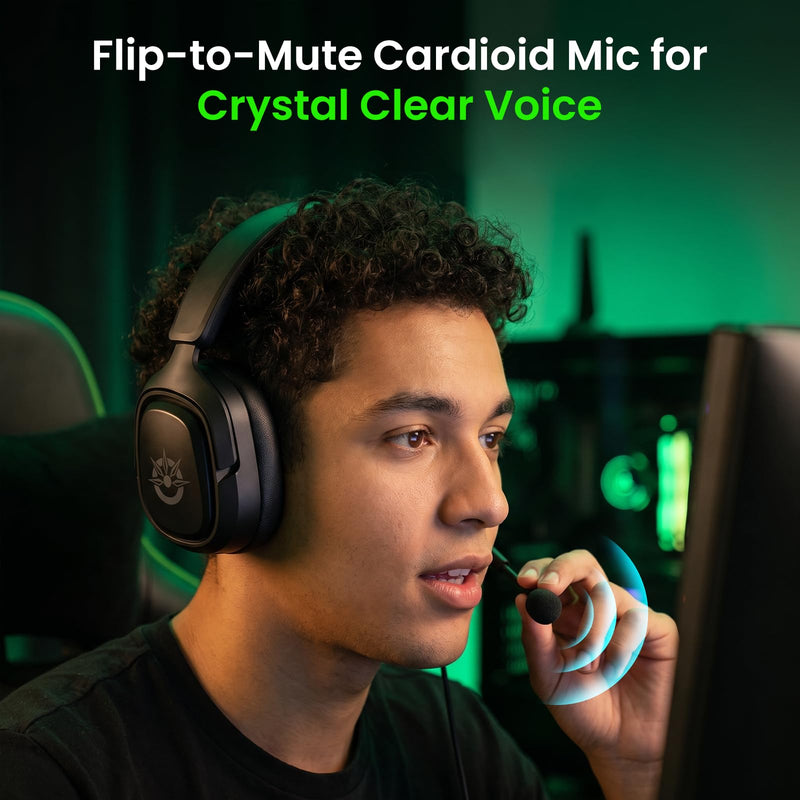 Flare X Wired Gaming Headset with Mic for Xbox Series S/X PS5 PC | 50mm driver, Flip-to-mute cardioid mic, 3.5mm audio jack