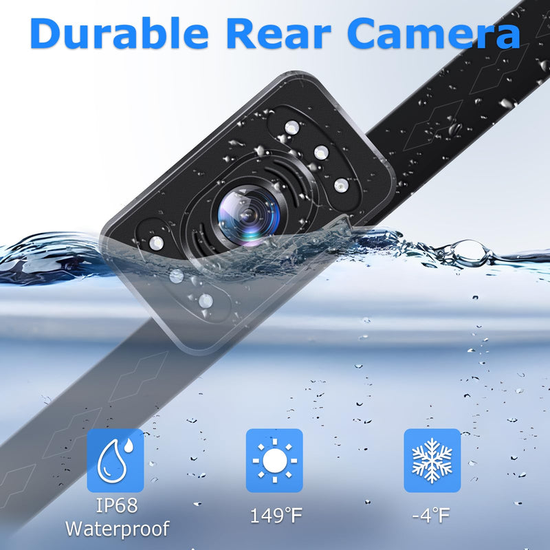 Wireless Backup Camera for Car【6 LED】 5'' AHD 1080P Back up Camera for Cars with Monitor Waterproof License Plate Reverse Camera for Truck Trailer RV Pickup DIY Guide Lines 5 inch