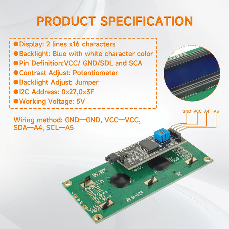 4pcs I2C IIC TWI 1602 Serial LCD Display Module 16x2 Compatible with Arduino Raspberry Pi