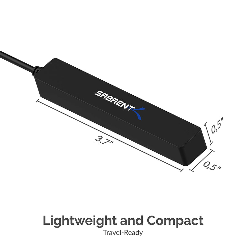 SABRENT 4 Port Portable USB 2.0 Hub (9.5" Cable) for Ultra Book, MacBook Air, Windows 8 Tablet PC (HB-MCRM) 4-Port