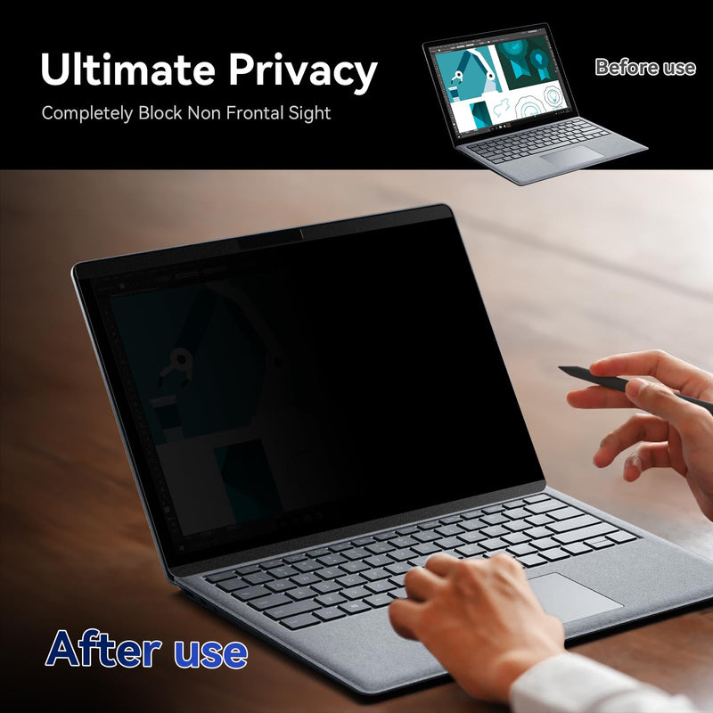 Magnetic Privacy Filter Compatible with 13.5 Inch Surface Laptop 5/4/3/2/1, Removable Anti-Glare Blue Light Laptop Privacy Screen Black Security Private Magnetic privacy screen for surface