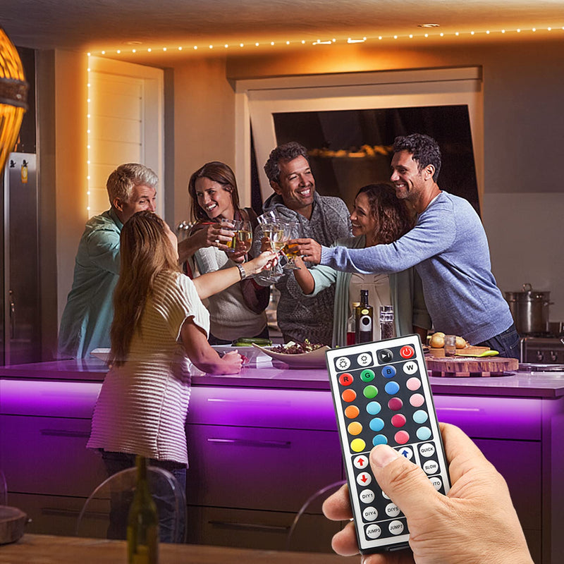VOLIVO 100ft RGB Led Strip Lights, Color Changing Led Light Strips Kit with 24 Keys IR Remote Control, Led Lights for Bedroom, Room, Home 100 ft