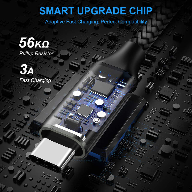 etguuds Long USB C Cable 10ft Fast Charging, 2-Pack Nylon Braided USB A to Type C Charger Cable Compatible with Samsung Galaxy Note 20/10/10+/9/8, S10 S10E, S20 S9 S8 Plus, A10e A20 A30 A40 A50 A70 Gray