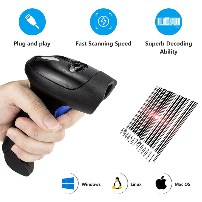 Wireless QR Code Scanners Readers for Computers, NetumScan 1D 2D Automatic Handhold USB Barcode Scanner for Store, Warehouse POS 1D & 2D Barcode Scanner