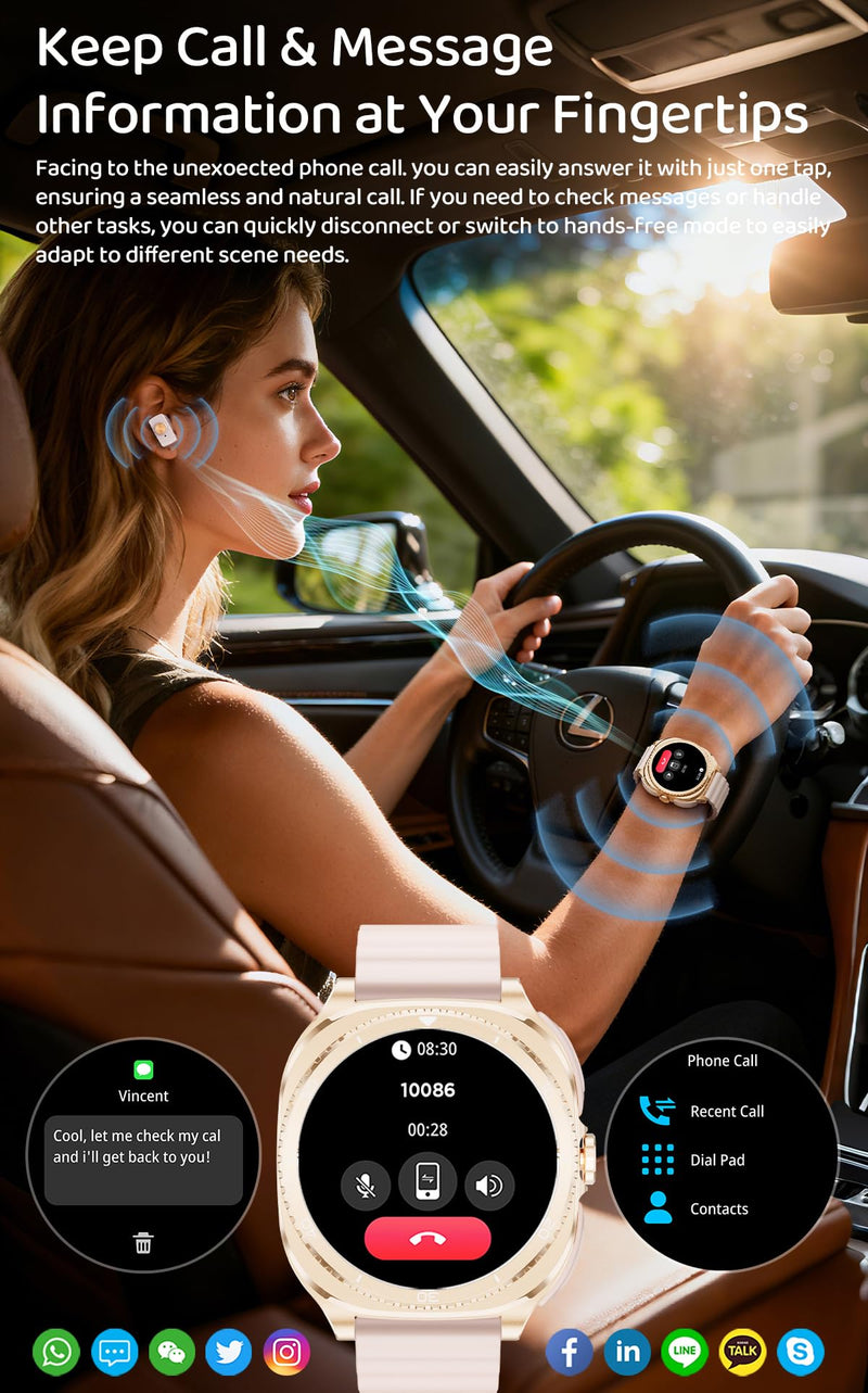 Smart Watch with Earbuds for Women&Wife Gift, 1.53” HD Display, Bluetooth Call, Music Control,Fitness Tracker, Step,Calories,Sleep Monitor,Heart Rate Monitor,Health Tracking,Android & iOS