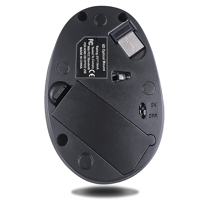 Left-Handed Mouse,2.4GHz Ergonomic Vertical DPI 800/1200/1600 Wireless Mouse with USB Receiver for Small Hand,Black Black