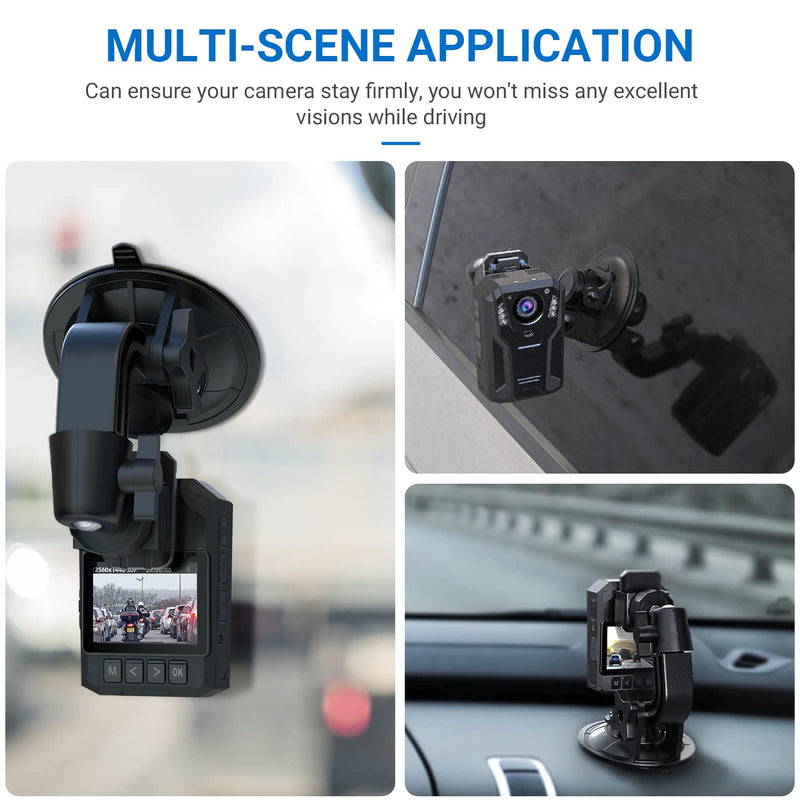 Body Camera Suction Cup Mount with Easy Remove Washable Reuable Magic Sticky Gel Pad for P100 and Widely Compatible with Other Body Camera Perfect for Car Windshield, Window, Glass, Dashboard