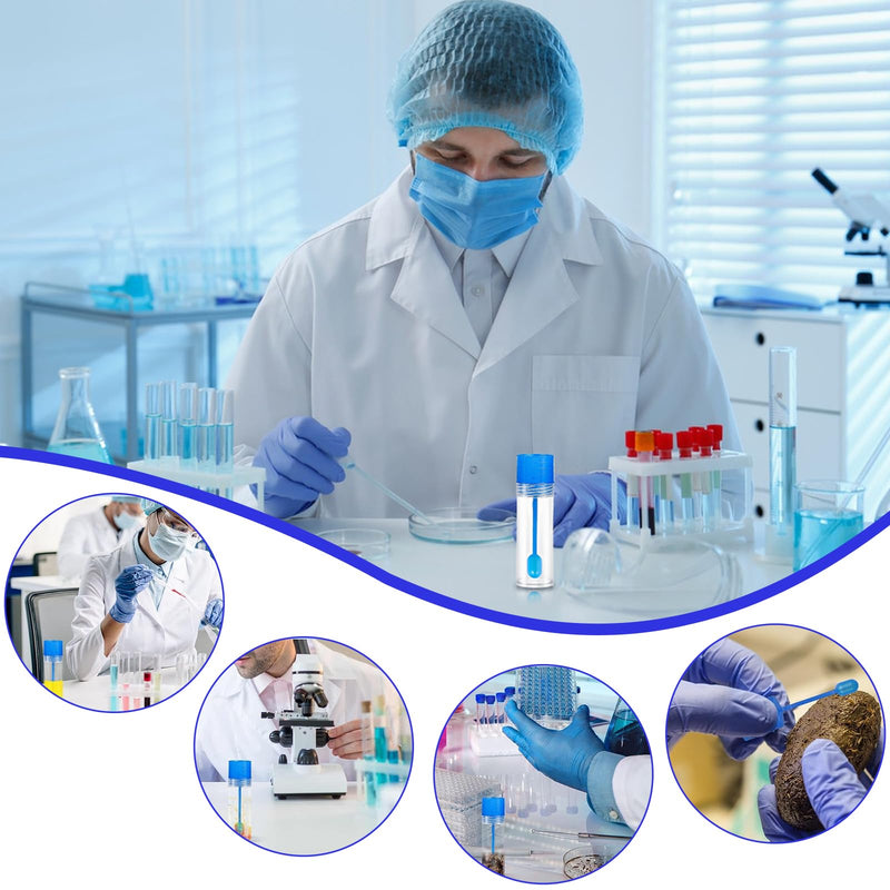 SZSMW 50 Chair Sample Tubes – Sample Tube – Dog Faecal Sample Tube – Suitable for Collecting Various Solids, Liquids or Powders, for Testing Pet Samples, with Stickers