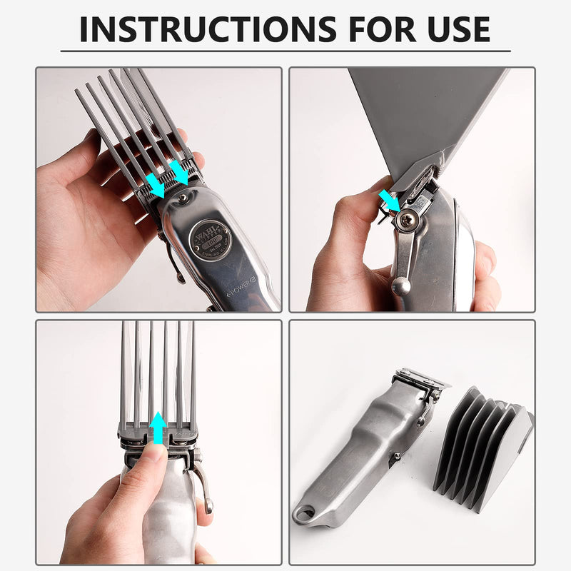 [AUSTRALIA] - AFANSO Mega Hair Clipper Guards, 8pcs Gray, Fits Most Wahl Full Size Hair Clippers (3 Inch 8pcs) 3 Inch 8 Pieces Gray 