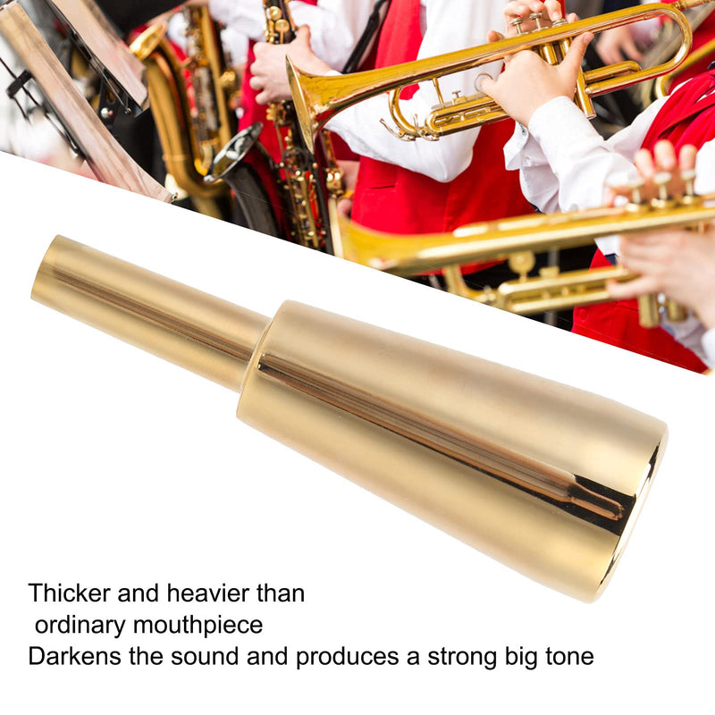 Trumpet Mouthpiece, Heavy Duty Cone Metal Wind Musical Instrument Parts Performance Accessories (Gold)