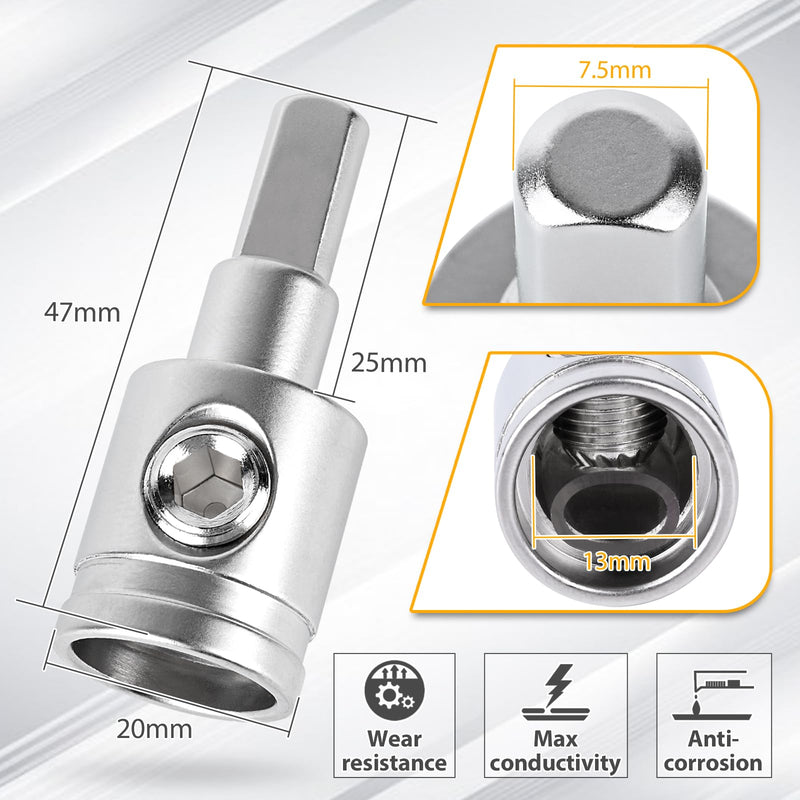 2PCS Heavy-Duty Car Stereo Audio Wire Reducer - 0 Gauge to 4 Gauge for Amp Input, AWG Pin Power & Ground Connection, Fits Most Cars 2PCS（0 to 4 Gauge）