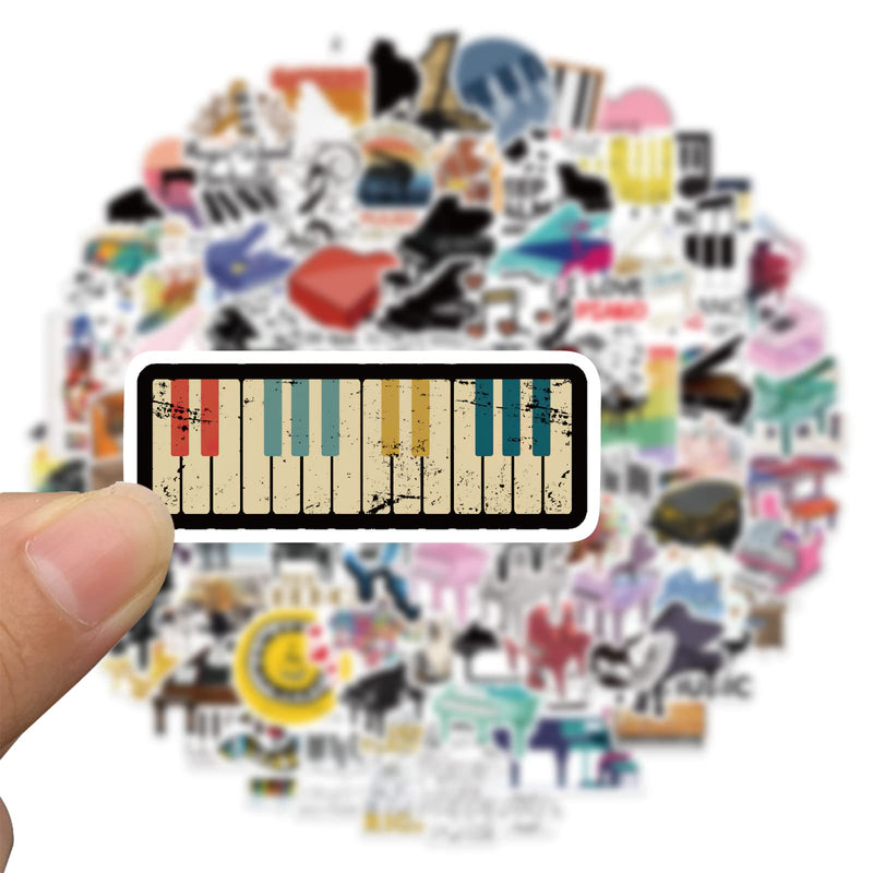100 PCS Piano Stickers,Vinyl Aesthetic Music Instrument Stickers for Water Bottles,Laptop,Cellphone,Skateboard,Guitar,Piano Decal - Perfect Gifts for Kids,Girls,Teens, Students 100 Pcs Piano