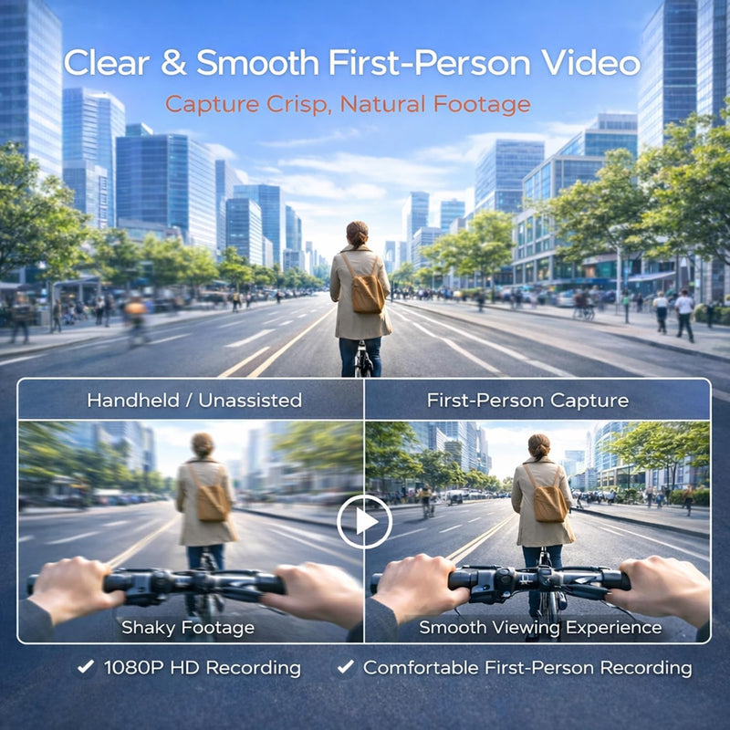 Smart Glasses with Camera, 1080P HD Video Recording Camera Glasses, Bluetooth Open-Ear Audio Smart Glasses, AI Voice Assistant, Dual Cameras, Touch Control for Driving, Cycling, Travel