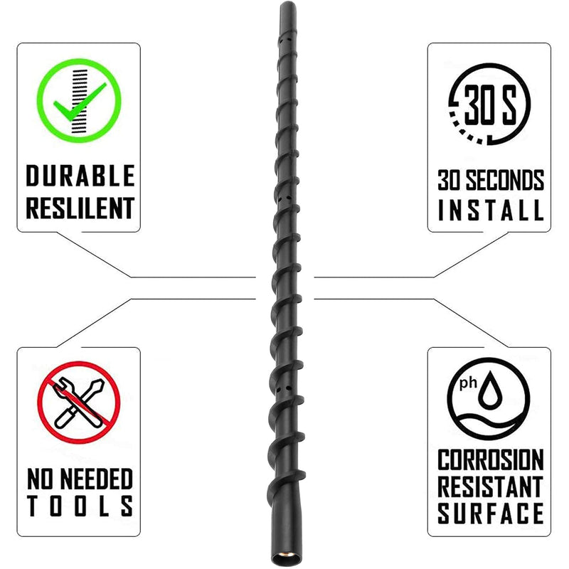 [AUSTRALIA] - 13 Inches Truck Antenna Compatible with Chevrolet Silverado 1500 2500 3500 (2007-2026) and GMC Sierra (2009-2026), Spiral Flexible Rubber Antenna, Direct Replacement Antenna (M7 Thread) 