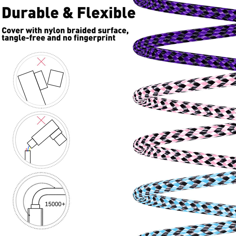 [AUSTRALIA] - iPhone Charger Cord Lightning Cable 10 ft 3 Pack iPhone Charging Cable Long iPhone 11 Charger 10ft [Apple Certified] Nylon Braided Fast Charging for 13 mini/13/12/11 Pro MAX/XR/XS/8/7/Plus/6S/SE/iPad… 