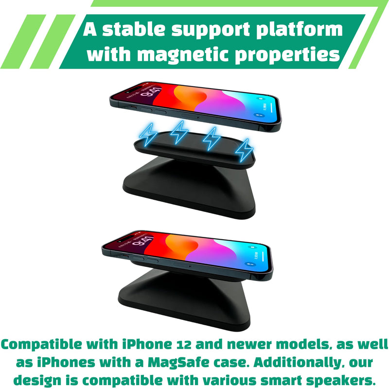 Sintron Adjustable Magnetic Stand Mount for Shᴏw 8 3rd gen, Smart Display Stand Holder with 360 Degree Rotation, Swivel & Tilt Function, Anti-Slip Base - Black Compatible with iPhone 12 & newer models For Show 8