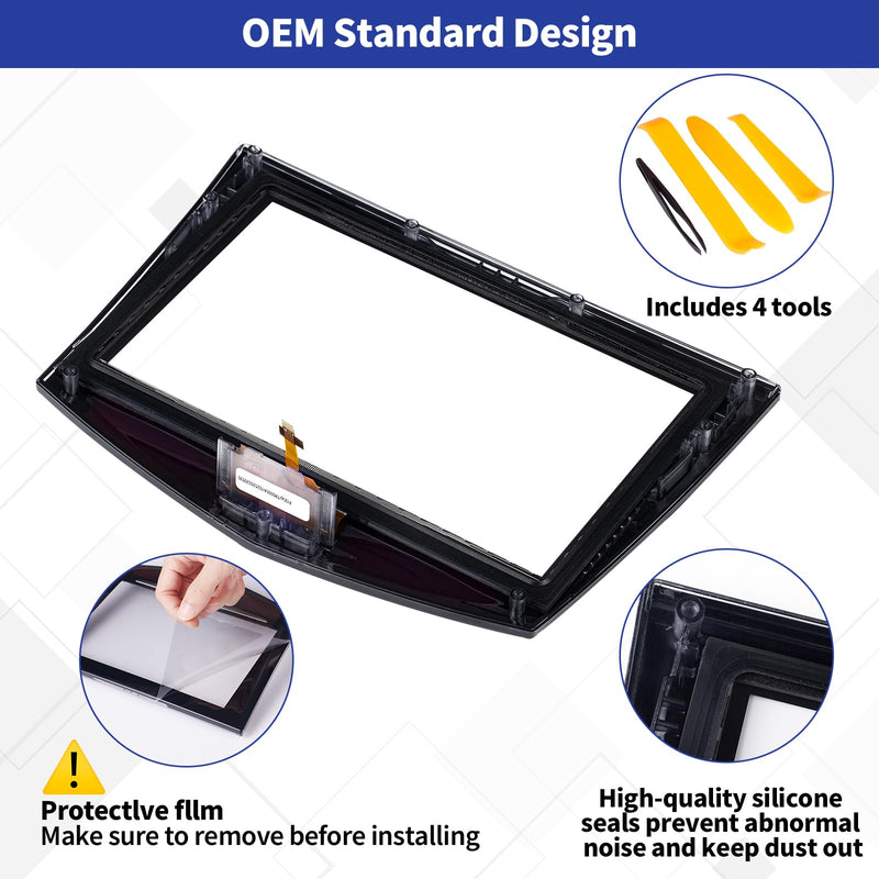 TsuperU Touch Screen Digitizer Replacement for Cadillac CUE ATS Escalade SRX XTS ELR CTS CTS-V Radio Screen 2013-2017 Touchscreen Ultra-Sensitive High-Definition OEM Navigation System with Trim Tool Digitizer(2013-2017)
