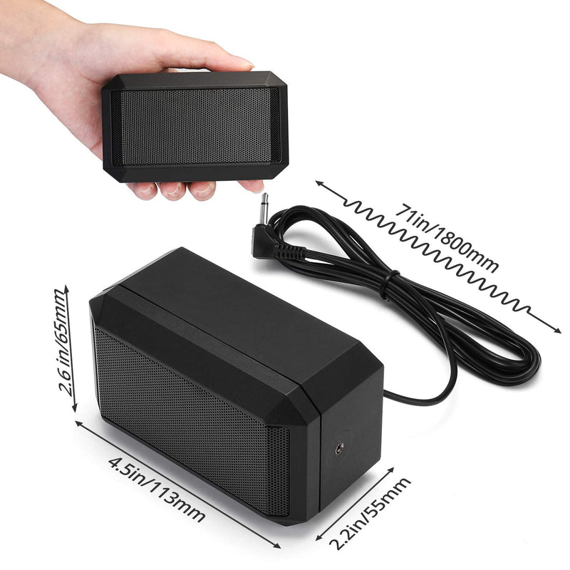 [AUSTRALIA] - Radioddity Mini External Speaker for Mobile Radio Car Transceiver, 5W Universal Portable, 71" Power Cable, 4 x 4, Compatible CB-27 Pro DB20-G Icom ID-5100 Yaesu FT-891 Midland MXT115 