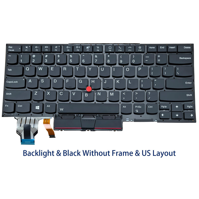 Backlit Keyboard Replacement for Lenovo Thinkpad X1 Carbon 8th X1 Yoga 4th | Laptop Keyboard Replacement for Lenovo Thinkpad X1 Carbon 8th 2020 (20U9 20UA) X1 Yoga 4th 2019 Gen4 (20SA 20SB 20QF 20QG) US