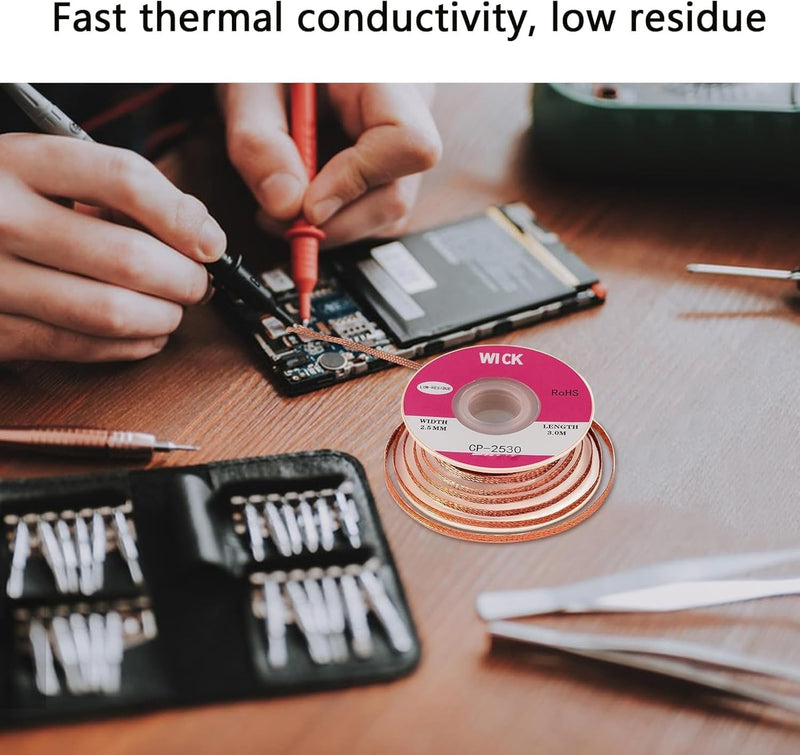 Soldering Core and Flux Paste for Electronic Repair No-Clean Flux (20g) Desoldering Kit Solder Core and Flux Paste