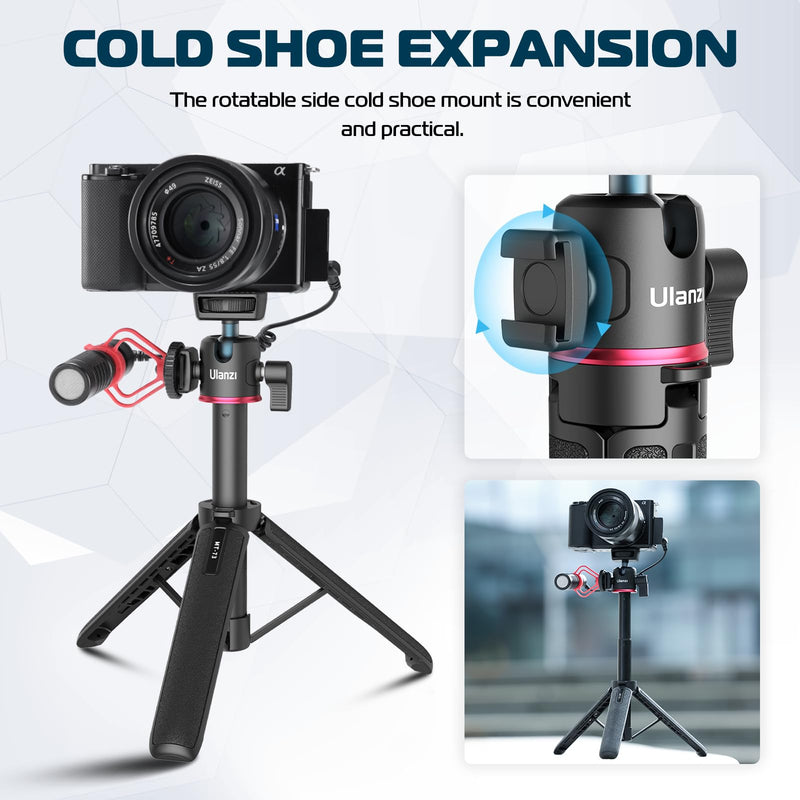 ULANZI MT-73 Extension Pole Tripod, Mini Selfie Stick Tripod Stand Handle Grip for Webcam Canon G7X Mark III Sony ZV-1 RX100 VII A6400 A6600 Cameras Vlogging MT-73 Tripod