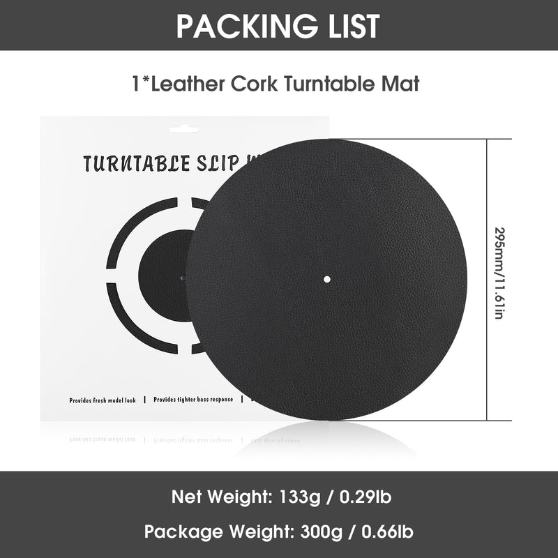 [AUSTRALIA] - Nobsound Turntable Slip Mat: Anti-Static Platter Pad for 12-Inch LPs, Cork + Leather Reversible 3mm, Cuts Rumble for Home & Studio Use, Audiophiles 