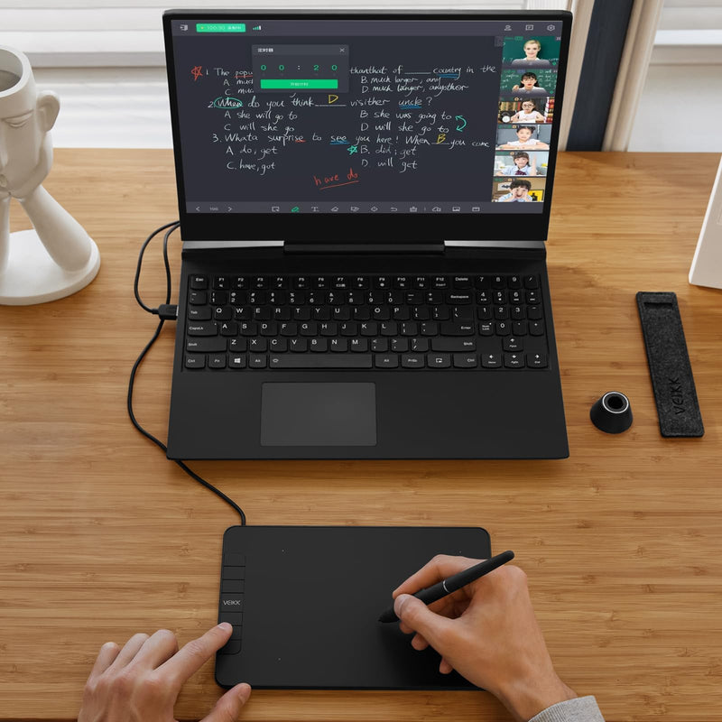 VEIKK VK640 Drawing Tablet, 6x4 Inch Pen Tablet | 8192 Pressure Levels, 6 Shortcut Keys, For Drawing, Design, Painting,Sketching and E-signatures, Digital Graphic Tablet 6*4 inch