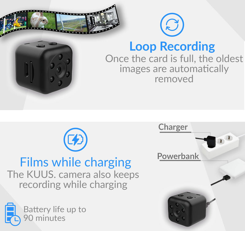 [AUSTRALIA] - C1 Hidden Camera with audio/video. Mini Camera, Small Camera. Spy Hidden Cameras for Home Indoor Use. Spy Cam with Night Vision and Motion Detection | Only 0.9 inch! | includes 32GB TF card! | NO APP! 