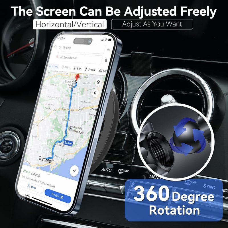 Car Phone Holder Fit for Benz C-Class 2019-2022,Air Vent Phone Holder,【Hands-Free】 Fit for Magsafe Magnetic Stand for iPhone 15 14 13 12 Pro Max Plus Mini, MagSafe Case, All Phones