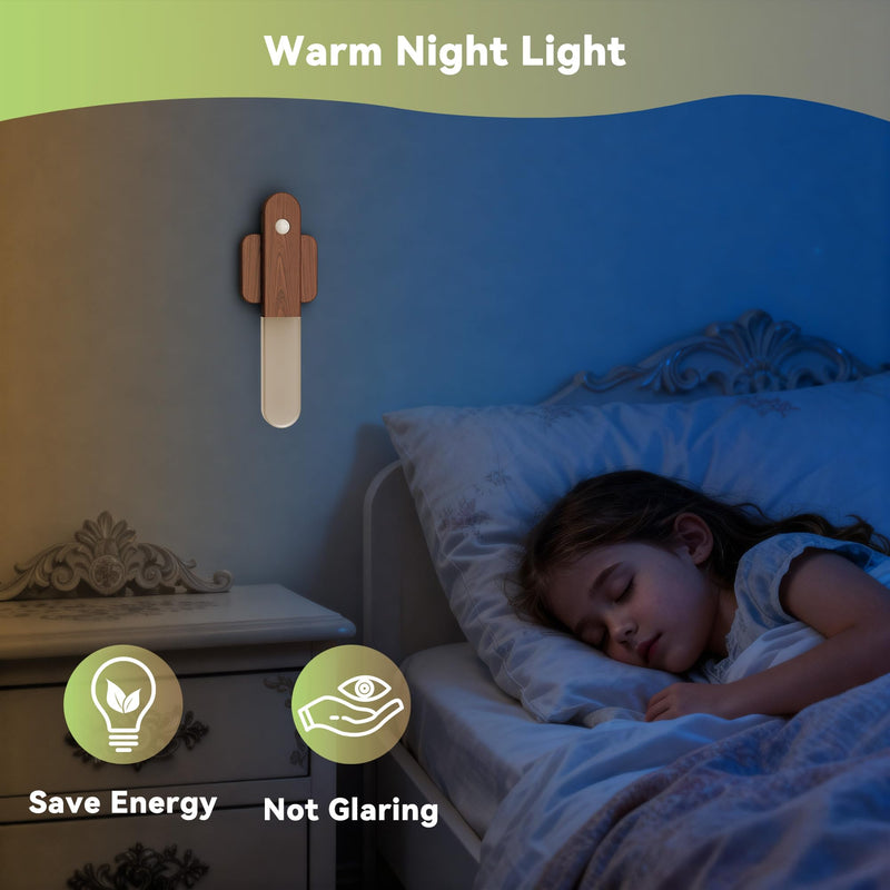 Battery Operated Motion Sensor Wall Sconces Set of 3, Motion Sensor Wall Light Wireless, Magnet Rechargeable LED Lights, Stairs Lights, Decor for Bedroom, Hallway, Living Room, Closet (Walnut Wood) Walnut Wood-3pcs（NEW）