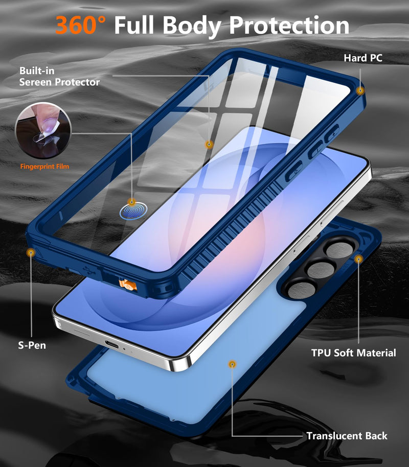 Designed for Samsung Galaxy S26 Ultra Case Waterproof, Built-in Lens & Screen Protector Military Grade Shockproof Dropproof IP68 Underwater Full Body Phone Case for Galaxy S26 Ultra 6.9"-Blue Blue Samsung Galaxy S26 Ultra 6.9"