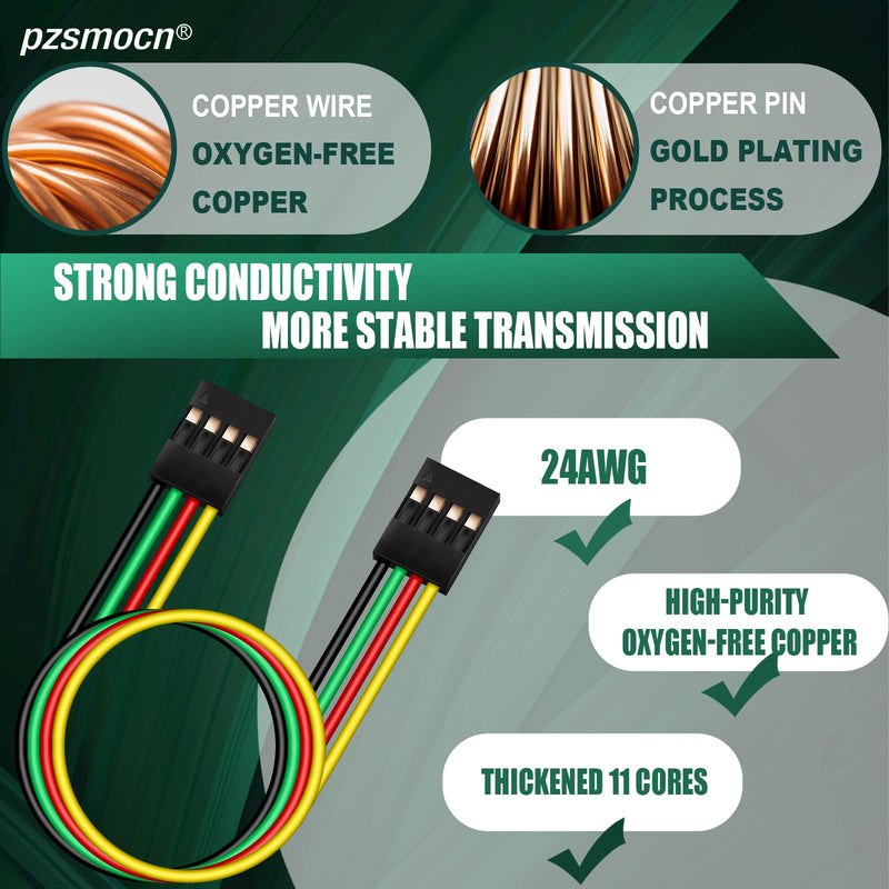 [AUSTRALIA] - Silicone Flexible Jumper Wires Breadboard 24AWG 20cm Long 10 Sets / 60 Pcs for Dupont 2.54 mm Pitch Connector 4-Pin Black Female-Female Header Solderless Electronic Adapter Ribbon Cable Female to Female 