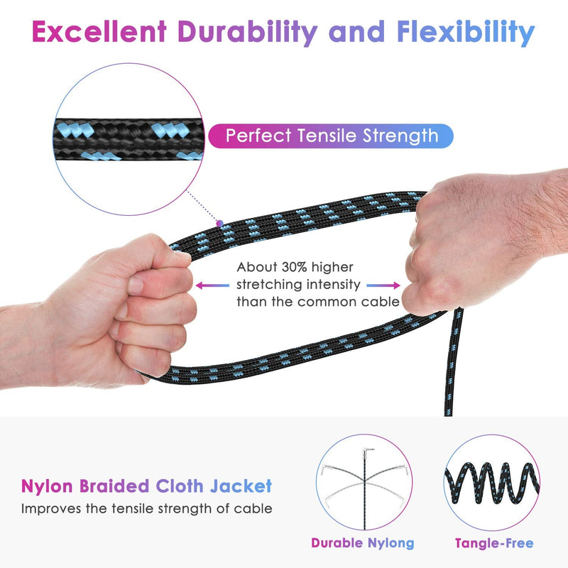 Guitar Cable 10FT Instrument Cable Guitar Cord Electric Guitar Cable Guitar AMP Cord for Bass Guitar Keyboard 1/4 Inch Cable Right Angle Black Blue 1 Pack-Right Angle