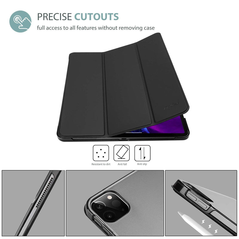 Smart Case for iPad Pro 12.9 2022/2021/2020/2018, Slim Stand Hard Back Shell Smart Cover for iPad Pro 12.9 6th Generation 2022 / 5th Gen 2021 / 4th Gen 2020 / 3rd Gen 2018 -Black Black