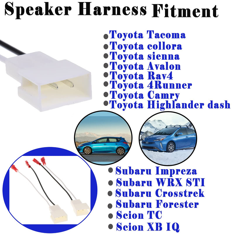 4 Pack 72-8104 Speaker Harness Adapter for Toyota Speaker Wire Harness Adapter Plug Compatible with Toyota Tacoma Tundra Camry Corolla 4 Runner Scion Pontiac Speaker Wiring Harness Adapter