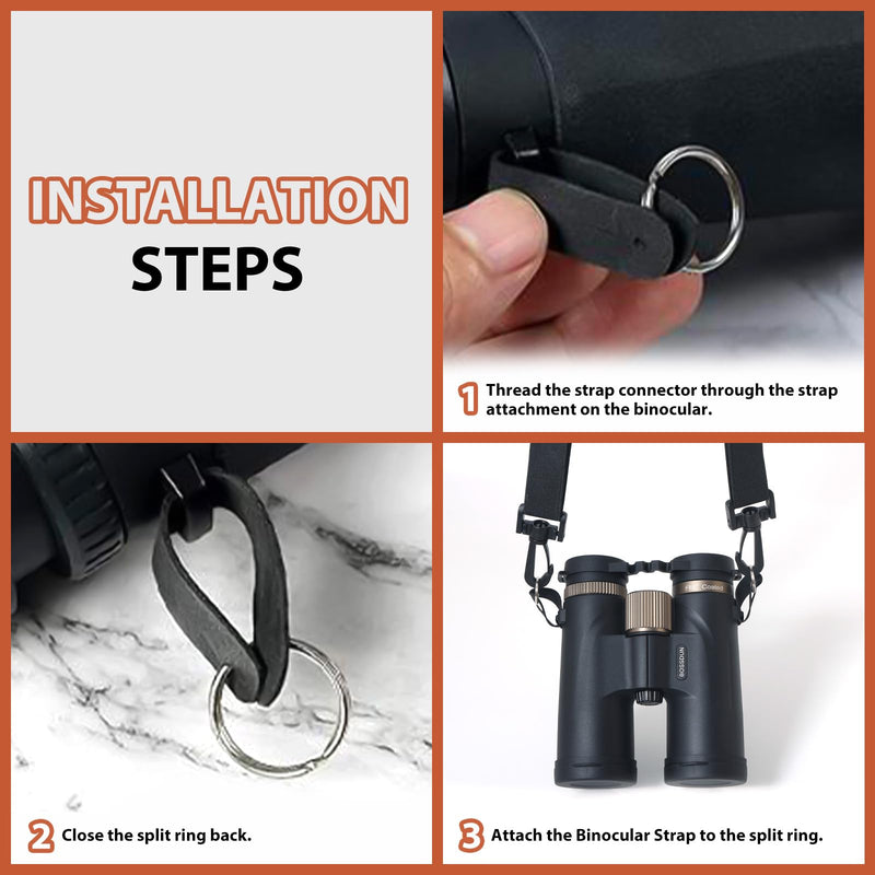 Binocular Harness Strap X-Shaped - Adjustable Bino Chest Straps for All Binoculars Hunting,Hiking and Birding - Black
