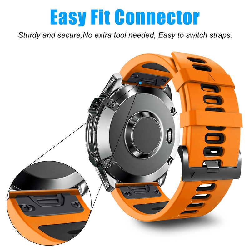 ZPJPPLX 26mm Quick fit Watch Band Compatible with Garmin Fenix 8/tactix 8 AMOLED 51mm/Fenix 7X pro/7X/6X Pro/6X/5X Plus/5X/3 HR/3, for quatix 8/epix Pro 51mm/Enduro 3 2/tactix 7 Pro