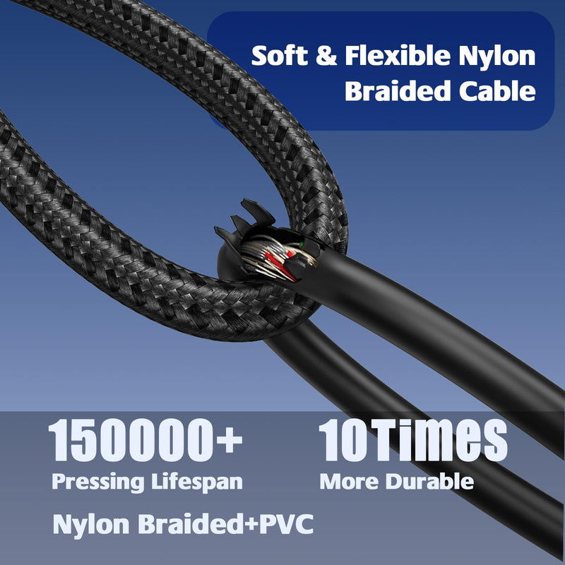 XLR to 1/4, TRS to 6.35mm 15ft 2Packs Gold-Plated Connectors Nylon Braided, Quarter Inch to XLR Female Cable for Speakers, Mixers, Amplifiers XLR Female 15ft 2pack XLR Female to 1/4 Cable