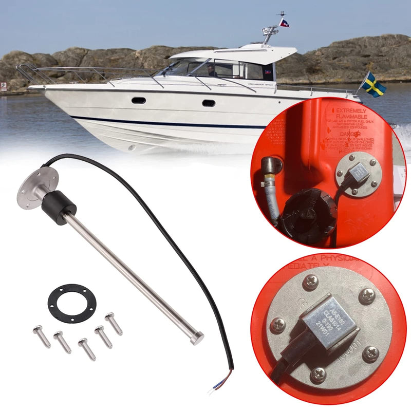 KAOLALI Fuel Level Sensor, Level Sensor, Boat Fuel Transmitter, Fuel Tank Sending Unit, Fits Fuel Gauge Water Level Indicator, 0-190 Ohm 175mm for Motorhomes, Boats