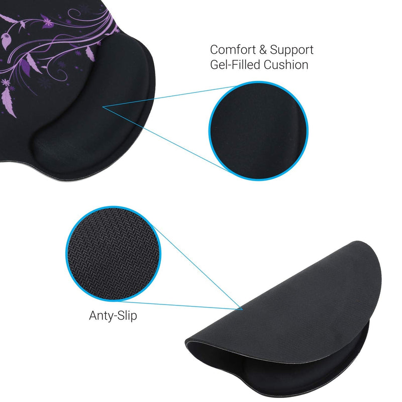 Wrist Rest Support Mouse Pad - Ergonomic Mouse Pad,Memory Foam Mice Mat for Office Work Computer Gaming by RICHEN Nice Butterfly