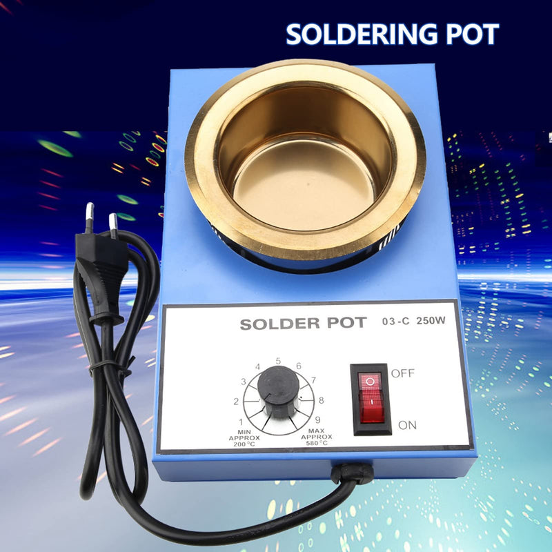 220 V Soldering Pot Stability Heating Desoldering Bath for Casting Melting Melting Refining (EU Plug) (250 W) 250W
