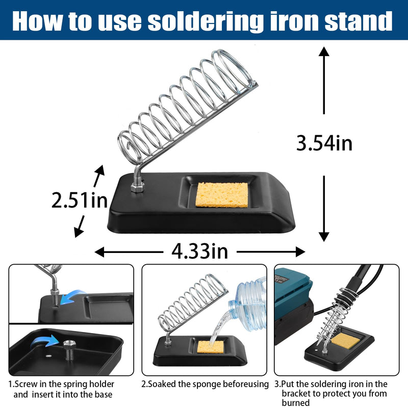 TPDL Battery Soldering Iron for Bosch Professional 18 V System GBA Battery, 60 W Cordless Soldering Iron Adjustable Temperature 51-480 °C with On/Off Switch, 25 g Soldering Wire, Soldering Iron Stand For Bosch Pro BAT battery