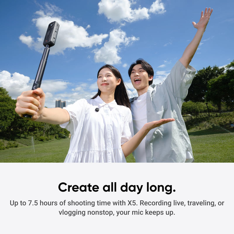 Insta360 Mic Air Transmitter, 7.9g Ultralight, Wireless Microphone, Noise Cancelling, Vlog, Streaming, Compatible X5/X4/Ace Pro 2/GO Ultra