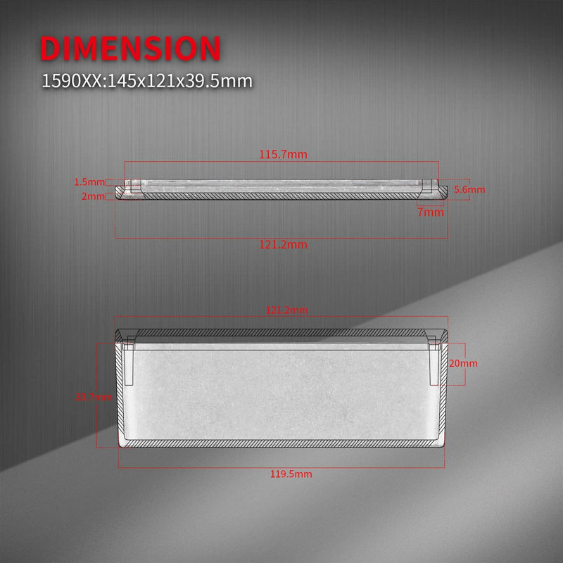 DaierTek 1590XX 1790NS Guitar Effects Pedal Enclosure 145x121x39.5mm Aluminum Metal Stomp Box Case for DIY Effects Box (Pack of 2)