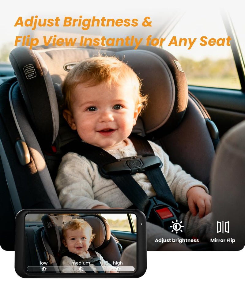 [AUSTRALIA] - Babyvue USB Car Camera for Baby : 4.5" Baby Car Camera with 1080P Crystal Clear Mirror View, Easy Installation Carseat Rear Facing Moitor for Kids, HD IR Night Vision Backseat Monitor White 