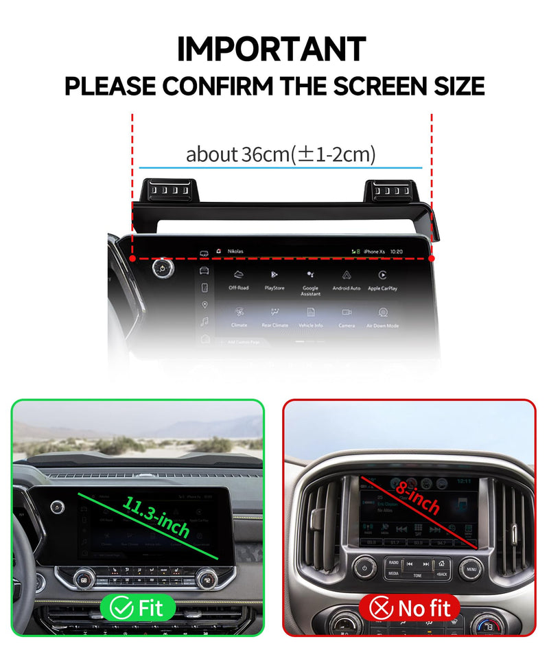 Qi2.2 25W Wireless Charger Car Phone Mount for Chevrolet Colorado 2023-2026 | 11.3" Screen Magsafe Magnetic Accessories Fast Charging Cell Phone Holder Compatible with iPhone Android, Navigation Bracket